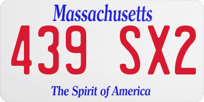 MA license plate 439SX2