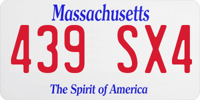 MA license plate 439SX4