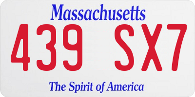 MA license plate 439SX7
