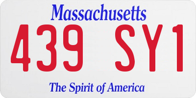 MA license plate 439SY1