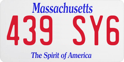 MA license plate 439SY6