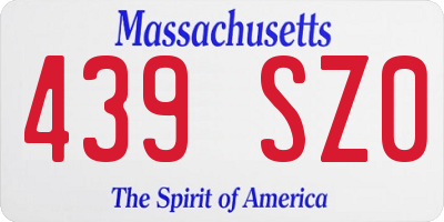 MA license plate 439SZ0