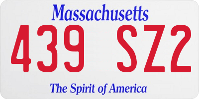 MA license plate 439SZ2