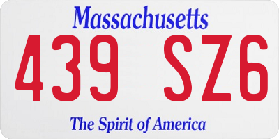 MA license plate 439SZ6