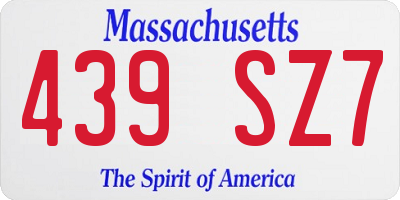 MA license plate 439SZ7