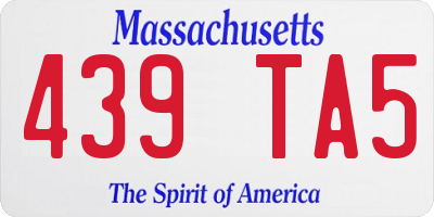 MA license plate 439TA5