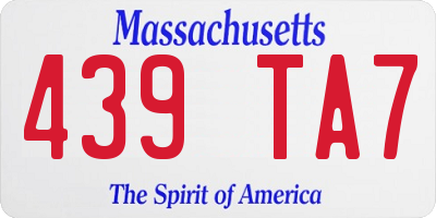 MA license plate 439TA7