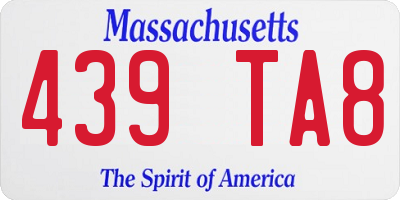 MA license plate 439TA8