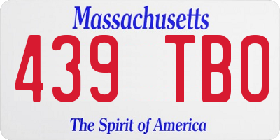 MA license plate 439TB0