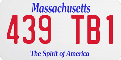 MA license plate 439TB1