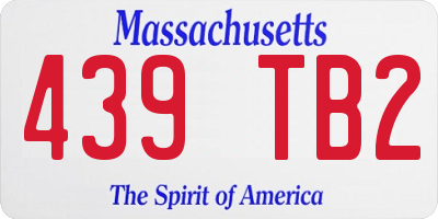 MA license plate 439TB2