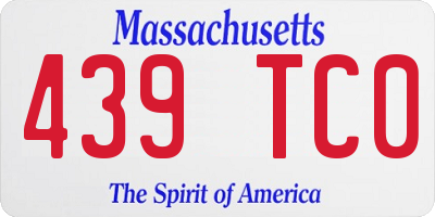 MA license plate 439TC0