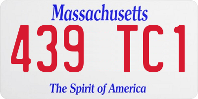 MA license plate 439TC1