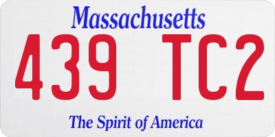 MA license plate 439TC2
