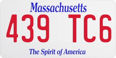 MA license plate 439TC6