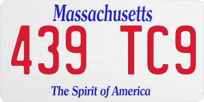 MA license plate 439TC9
