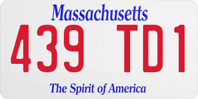 MA license plate 439TD1