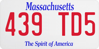 MA license plate 439TD5