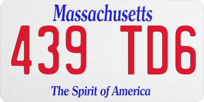 MA license plate 439TD6