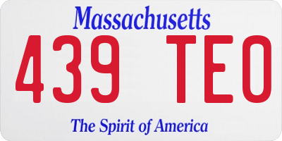 MA license plate 439TE0