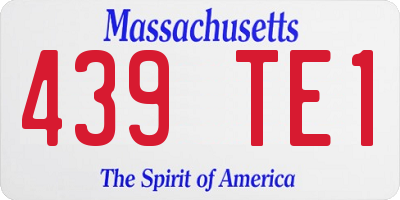 MA license plate 439TE1