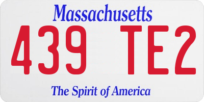 MA license plate 439TE2