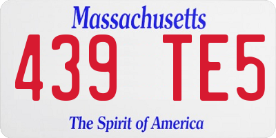 MA license plate 439TE5