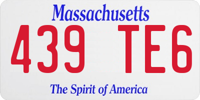 MA license plate 439TE6