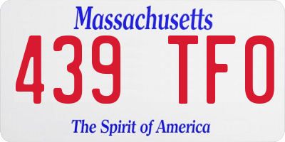 MA license plate 439TF0