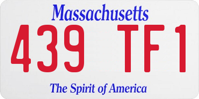 MA license plate 439TF1