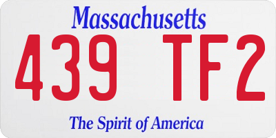MA license plate 439TF2