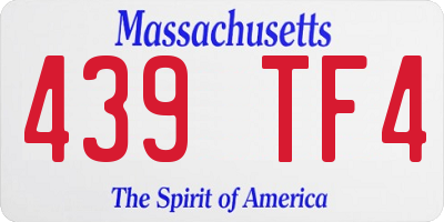 MA license plate 439TF4