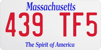 MA license plate 439TF5
