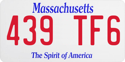 MA license plate 439TF6