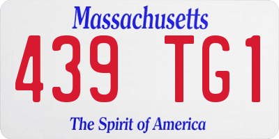 MA license plate 439TG1