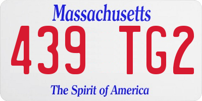 MA license plate 439TG2