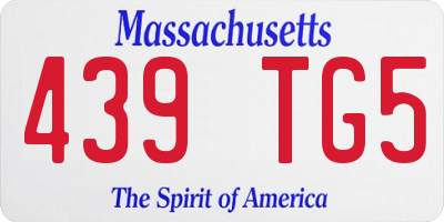 MA license plate 439TG5
