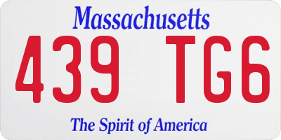 MA license plate 439TG6