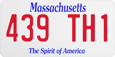 MA license plate 439TH1