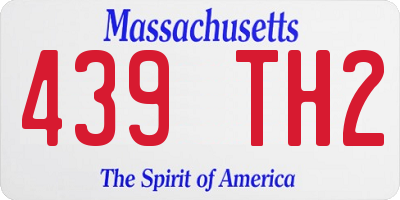 MA license plate 439TH2