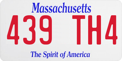 MA license plate 439TH4