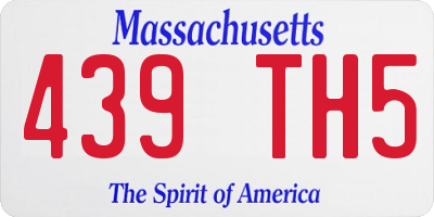 MA license plate 439TH5