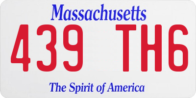 MA license plate 439TH6