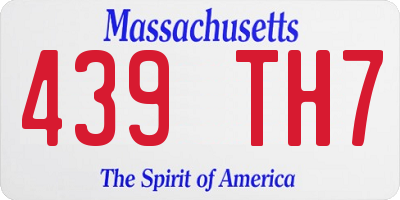 MA license plate 439TH7