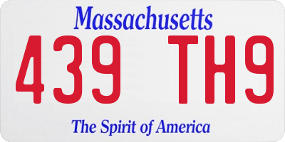 MA license plate 439TH9