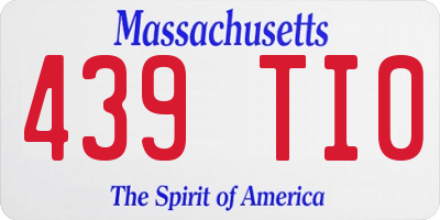 MA license plate 439TI0