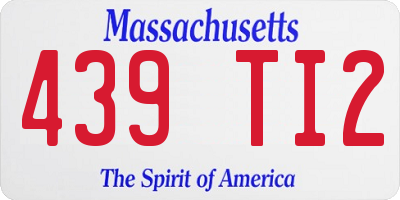 MA license plate 439TI2