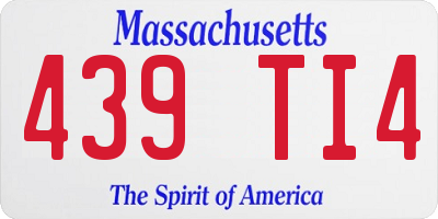 MA license plate 439TI4