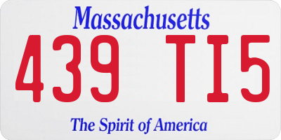 MA license plate 439TI5