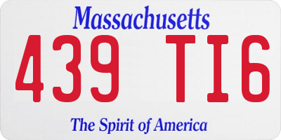 MA license plate 439TI6